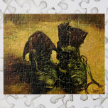 A Pair of Shoes by Vincent van Gogh Jigsaw Puzzle<br><div class="desc">A Pair of Shoes by Vincent van Gogh is a vintage fine art post impressionism still life painting featuring an old pair of peasant workman boots with laces. Worker boots that a poor farmer would wear. About the artist: Vincent Willem van Gogh was a Post Impressionist painter whose work was...</div>