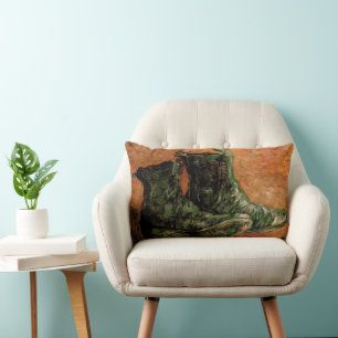A Pair of Shoes by Vincent van Gogh Lumbar Cushion