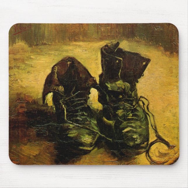 A Pair of Shoes by Vincent van Gogh Mouse Pad (Front)