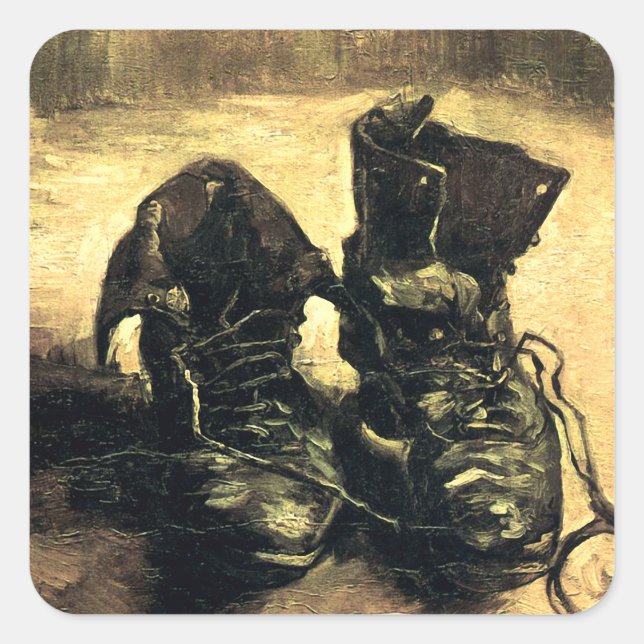 A Pair of Shoes - Van Gogh Square Sticker (Front)