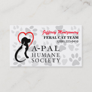 A-PAL Logo and PawsPartners   Custom Business Card