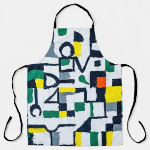 A Palette Knife Painting; Abstract Grid Painting; Apron