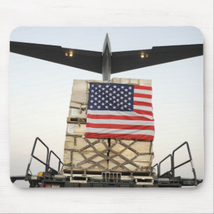 A pallet containing humanitarian relief supplie mouse pad