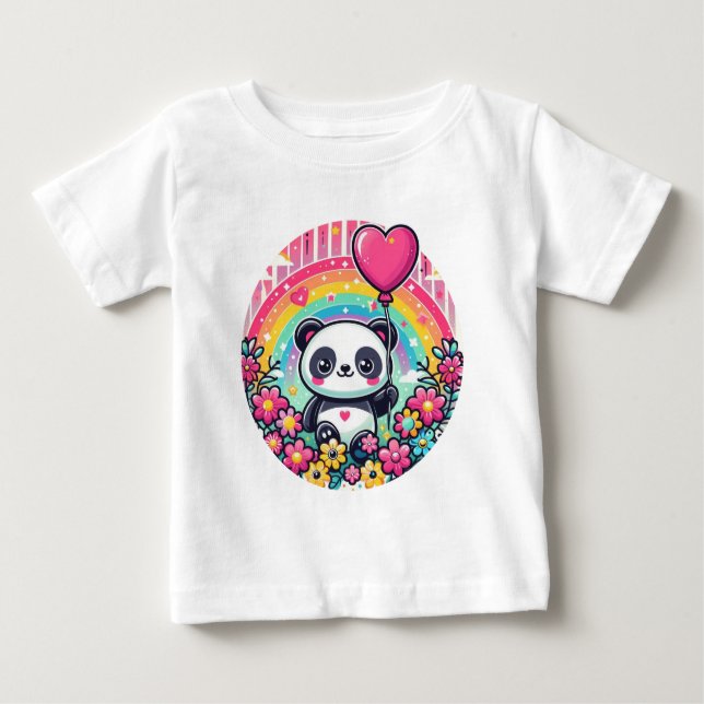 A panda with a heart baby T-Shirt (Front)