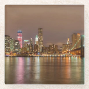 A panorama of the New York City skyline Glass Coaster