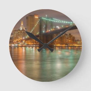 A panorama of the New York City skyline Round Clock