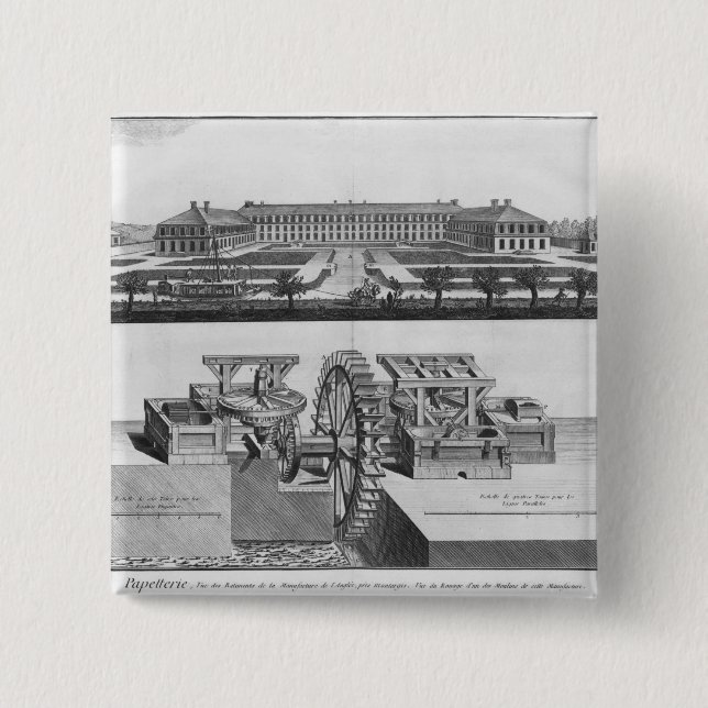 A paper mill 15 cm square badge (Front)