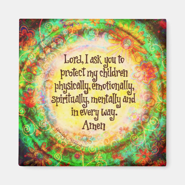 A Parents Prayer illustrated Magnet (Front)