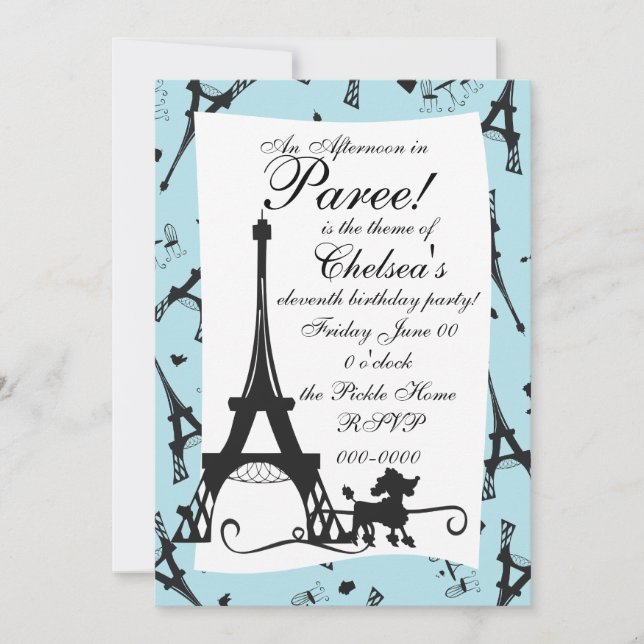 A Parisian Party Invitation (Front)