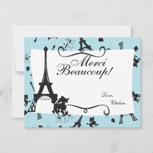 A Parisian Party thank you note in Pink Card