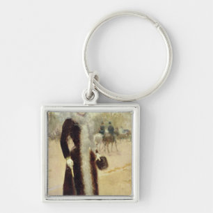 A Parisian Woman in the Bois de Boulogne, c.1899 Key Ring