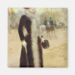 A Parisian Woman in the Bois de Boulogne, c.1899 Magnet