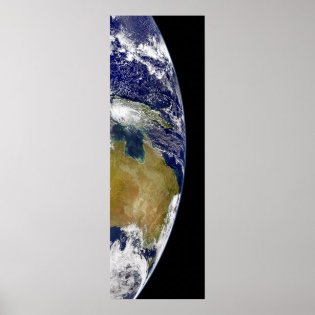 A partial view of Earth showing Australia Poster (Front)