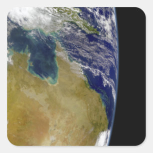A partial view of Earth showing Australia Square Sticker