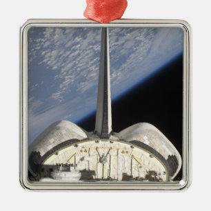 A partial view of Space Shuttle Endeavour Metal Tree Decoration