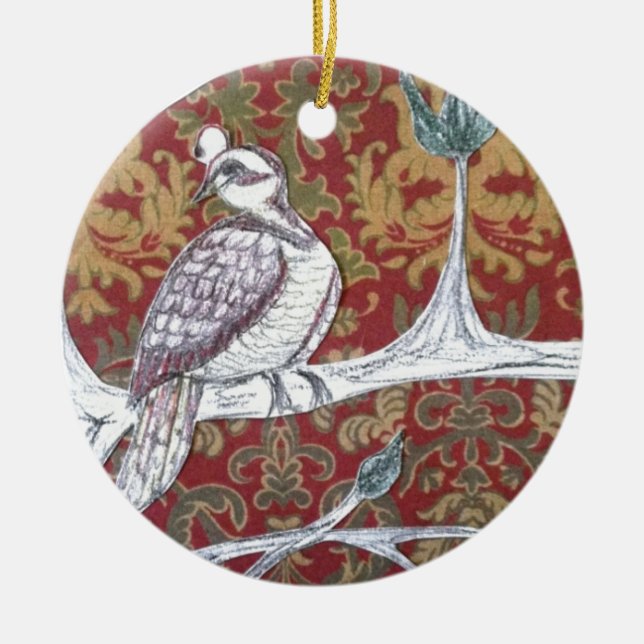 A Partridge in a Pear Tree 3.0 Ceramic Ornament (Front)