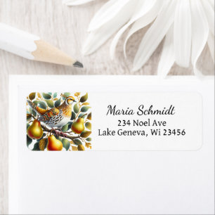 A Partridge in a Pear Tree Christmas Return Address Label