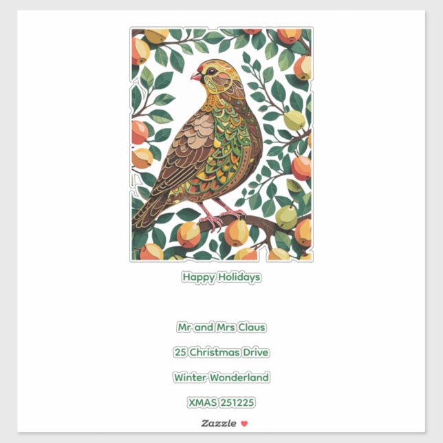A Partridge In A Pear Tree Cut-Out Stencil-Style (Sheet)