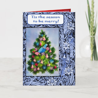 A partridge in a pear tree holiday card