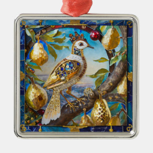 A Partridge in a Pear Tree Metal Ornament