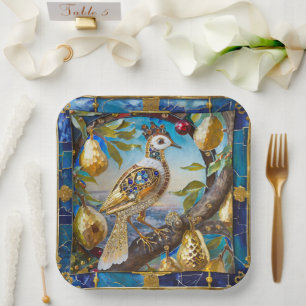 A Partridge in a Pear Tree Paper Plate