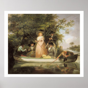 A Party Angling (oil on canvas) Poster