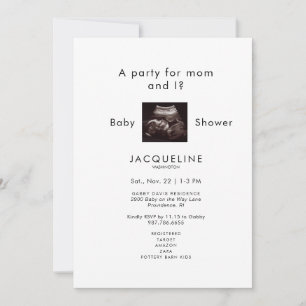 A Party for Mum and I? Ultrasound Baby Shower Invitation