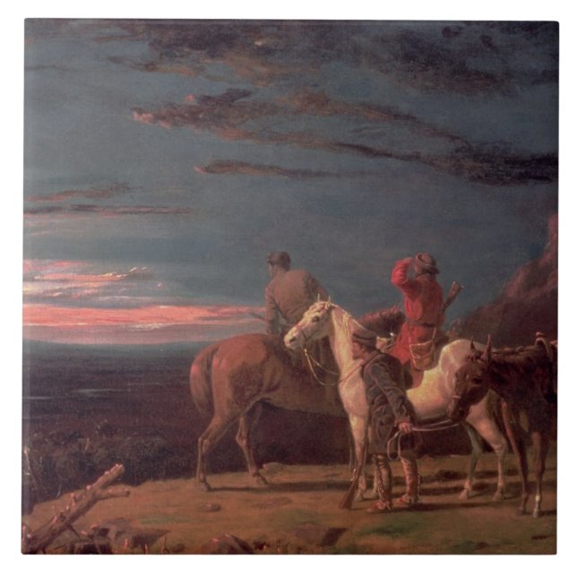 A Party of Explorers, 1851 (oil on canvas) Ceramic Tile (Front)
