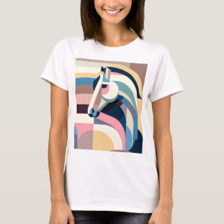 A pastel abstract style horse print t-shirt