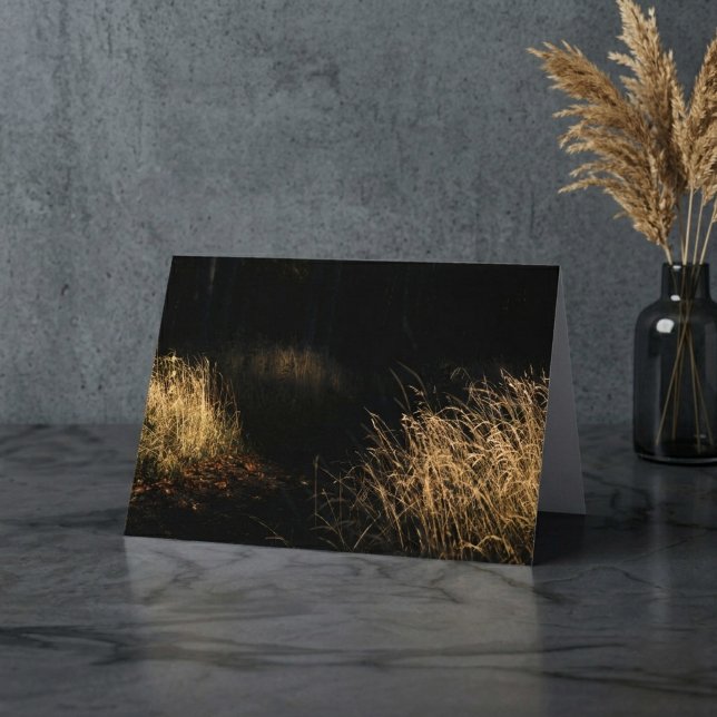 A path through a forest golden grass in sunlight card (Styled digital mockup for inspiration only)