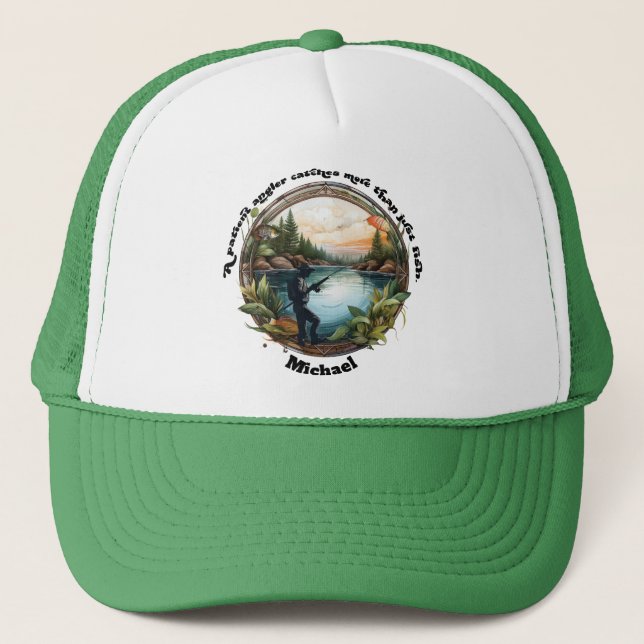 A Patient Angler Fisherman Personalised  Trucker Hat (Front)
