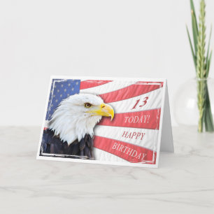 A patriotic 13th birthday card