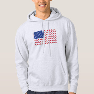 A Patriotic American Flag of Snowboarders Hoodie