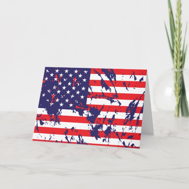 A Patriotic USA Flag Card (Front)