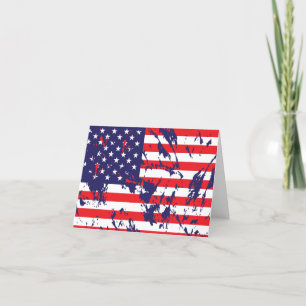 A Patriotic USA Flag Thank You Card