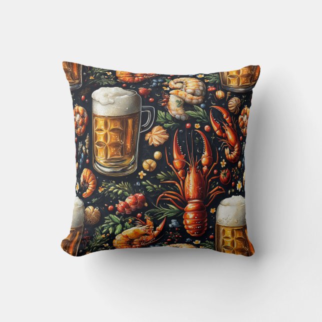A pattern for beer and seafood lovers. cushion (Front)