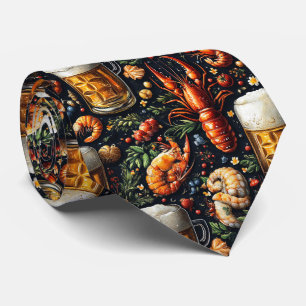 A pattern for beer and seafood lovers. tie