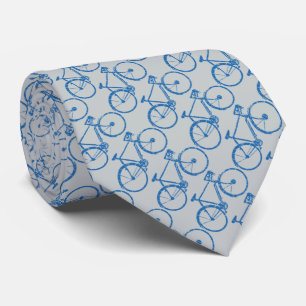 a pattern of blue bicycles tie