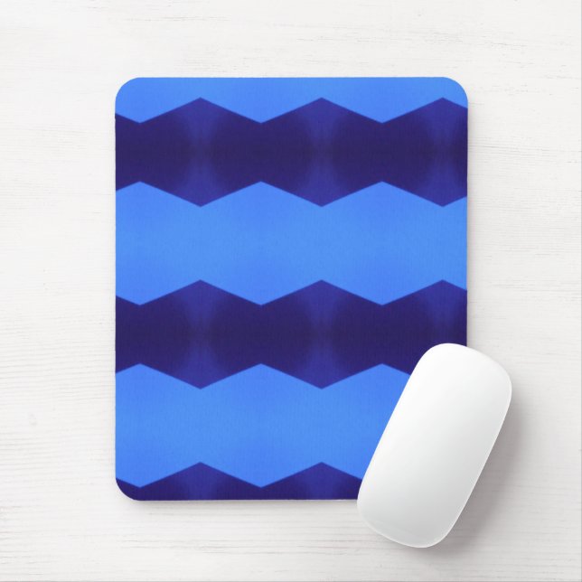 A Pattern of Dark & Baby Blue Lines Mouse Pad (With Mouse)