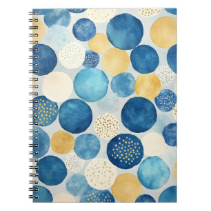 A pattern of overlapping circles in shades of blue notebook