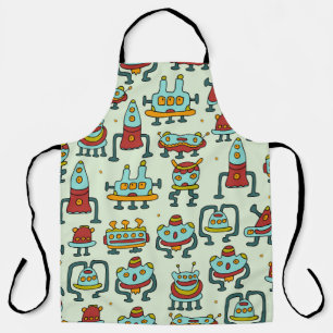 A pattern of robots - aliens. illustration.  apron