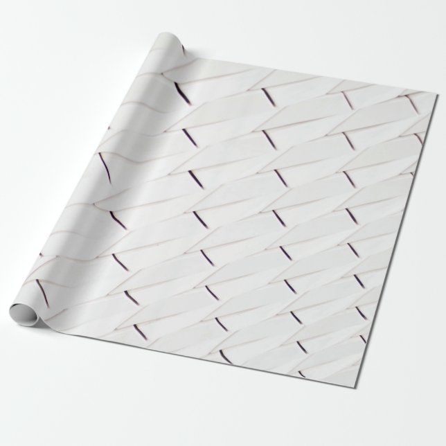 A pattern of white geometric shapes in a facade wrapping paper (Unrolled)