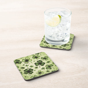 A Pattern Shamrocks and Clovers Coaster