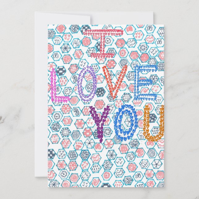 A Patterned Declaration of Love Holiday Card (Front)