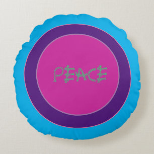 A peace emblem round cushion