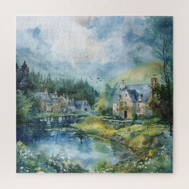 A Peaceful Scottish Village Jigsaw Puzzle (Vertical)