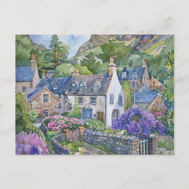 A Peaceful Scottish Village Postcard (Front)