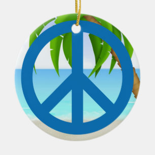 A Peaceful Theme - Peace Sign Ceramic Ornament