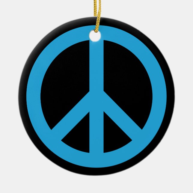 A Peaceful Theme - Peace Sign Ceramic Tree Decoration (Front)