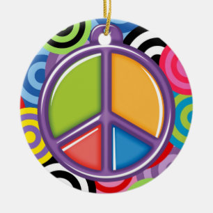 A Peaceful Theme - Peace Sign Ceramic Tree Decoration